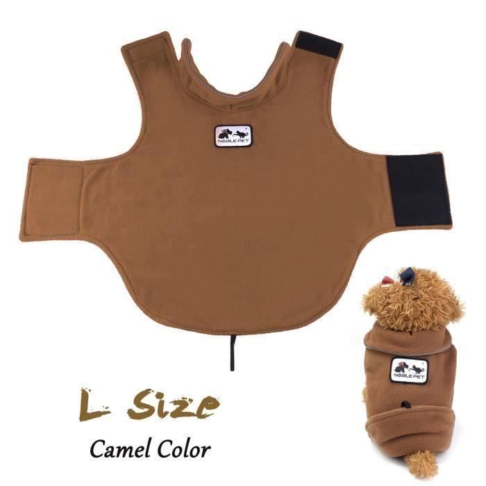 Size-L Chien Chat Chaud Manteau Vêtements Polaire Veste Gilet Automne Hiver Vêtements Camel ma97845