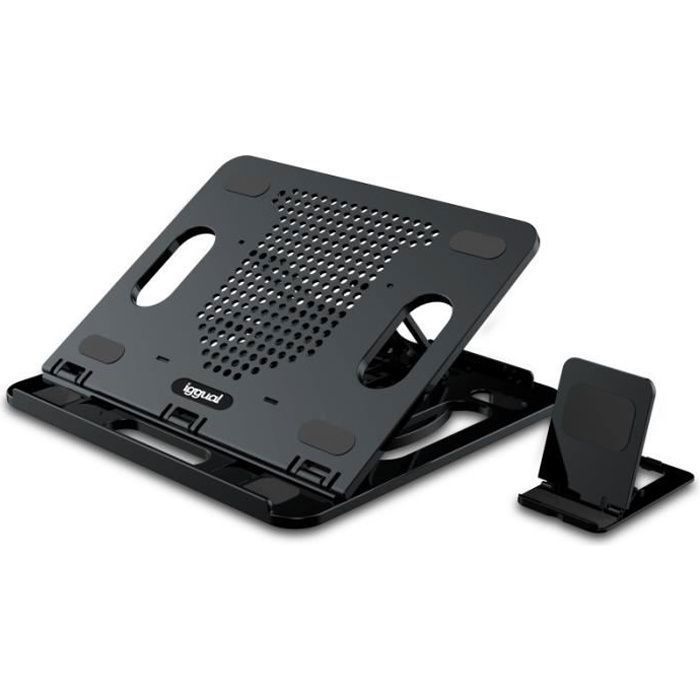Support PC Réfrigération 2 Ventilateurs + Support Téléphone Portable