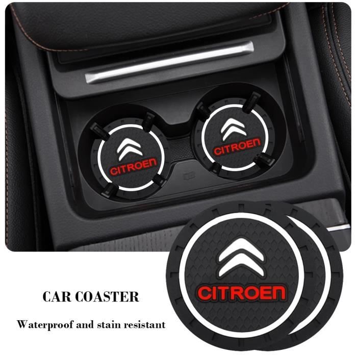 Tapis voiture,Dessous de verre antidérapant pour voiture,2 pièces,tapis porte-bouteille,pour citroën C4 C1 C5 C3 C6 C5 C8 DS -A