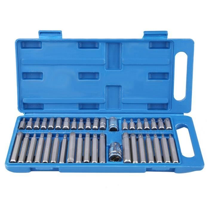 YUY Jeu de douilles embout étoile Torx，Trousse à outils，Jeu de bits douille Torx étoile hexagonale 40pcs