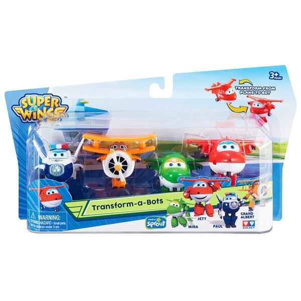 Super Wings - Transformer en robots. Blister 4 caractères.