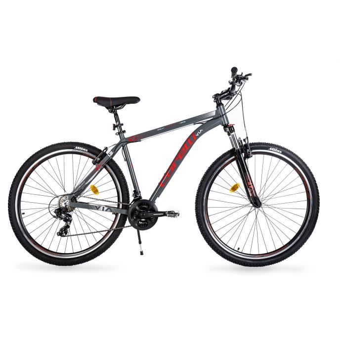 CORELLI - VTT 29- VIA 1.2 - alu, 21 v, gris et rouge.
