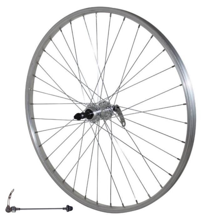 Jante roue arrière 26 pouces aluminium simple paroi avec attache rapide 36 rayons v-brake vélo cycle vtt vtc
