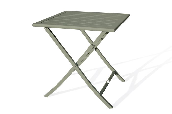 Guéridon de jardin pliant MARIUS (70x70 cm) en aluminium - VERT KAKI