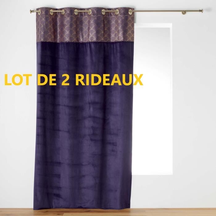 Lot de 2 rideaux tamisant 140 x 240 cm duchesse Violet