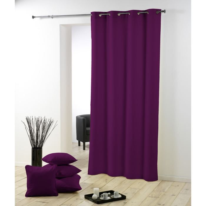 Rideau oeillets 140x260 ESSENTIEL prune
