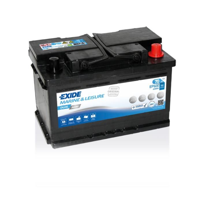 Batterie marine DUAL AGM ORBITAL 70 Ah EXIDE