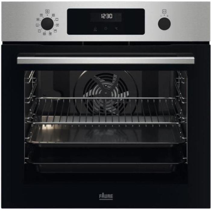 faure - four intégrable multifonction 72l 60cm a+ pyrolyse inox - fopex6x2
