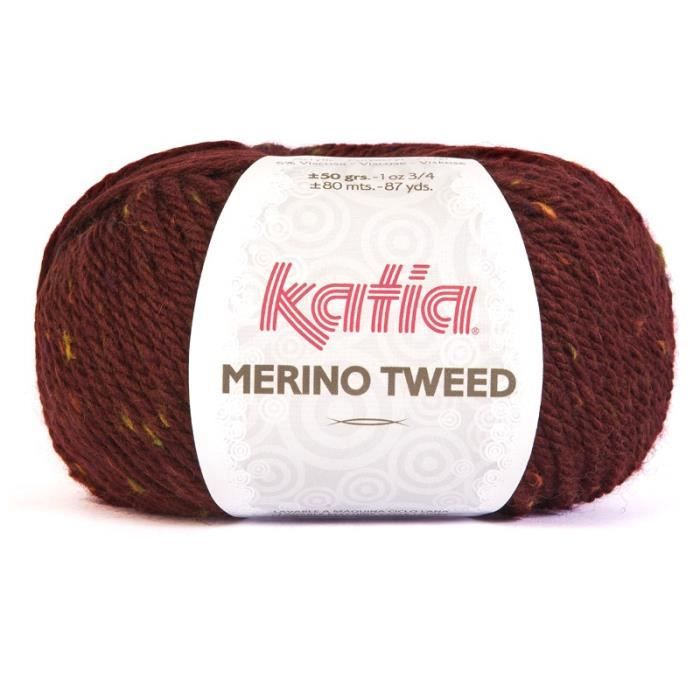 Laine MERINO TWEED Katia 407 Grenat