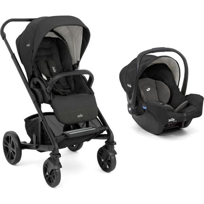 JOIE Chrome 2en1 - Poussette compacte pliable avec siège auto GEMM - Noir Shale
