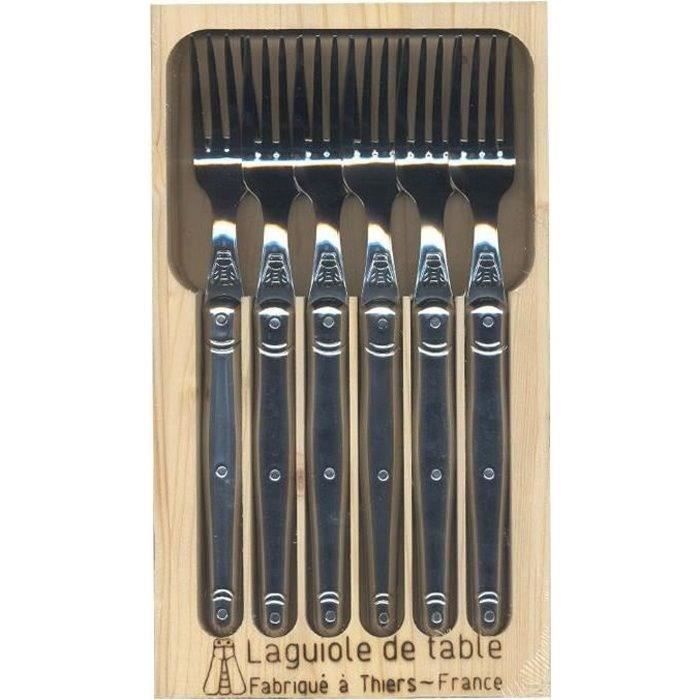 LAGUIOLE Lot de 6 fourchettes - Inox - Manche Inox
