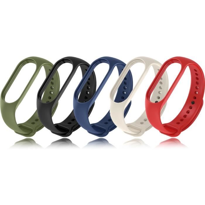 Bracelet pour Xiaomi Mi Band 7/7 NFC - Lot de 5 Bracelet de Rechange Compatible pour Xiaomi Mi7 Bandes Sport pour Femmes Hommes