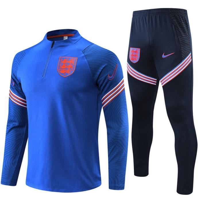 Survêtements Foot Angleterre Homme Enfants 2021 Ensemble Football - Haut et Pantalon - Bleu