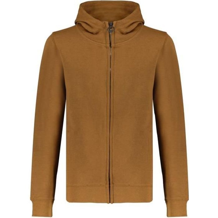 DEELUXE Sweat zippé à capuche en coton bio COOLING Camel
