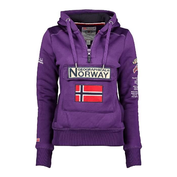 Sweat à capuche Violet Femme Geographical Norway Gymclass