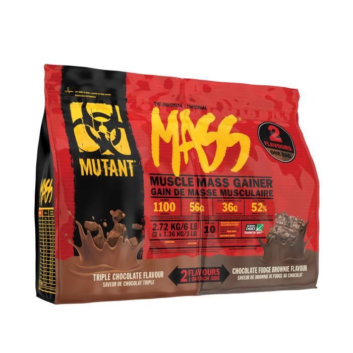 Mutant Masse 2720g Triple Chocolat / Brownie au c Mutant Gainers - Prise de Masse