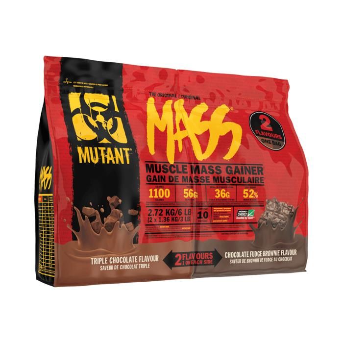 Mutant Masse 2720g Triple Chocolat / Brownie au c Mutant Gainers - Prise de Masse