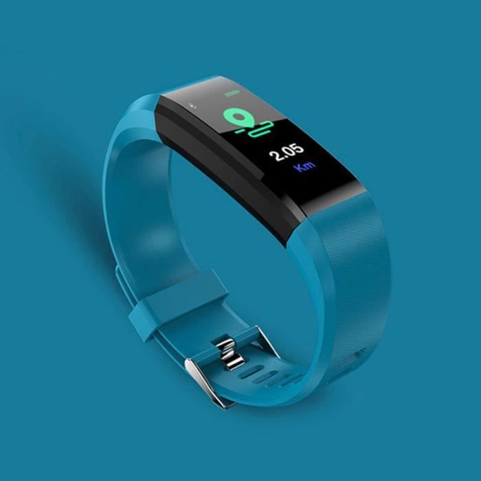 SHOP-STORY - Bracelet Montre connectée Tracker d’activités - Bleu