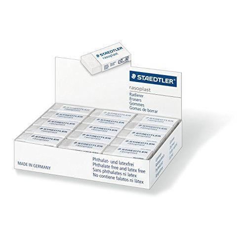 Staedtler 526 gomme rasoplast b45 phtalat- et sans latex, 43 x 19 x 9 mm boîte de 45 pièces, blanc - 4007817527528