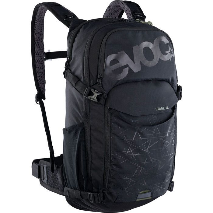 Evoc Stage 18 Sac à dos VTT 18L noir - AIR FLOW ceinture AIRO FLEX poche hydratation housse pluie