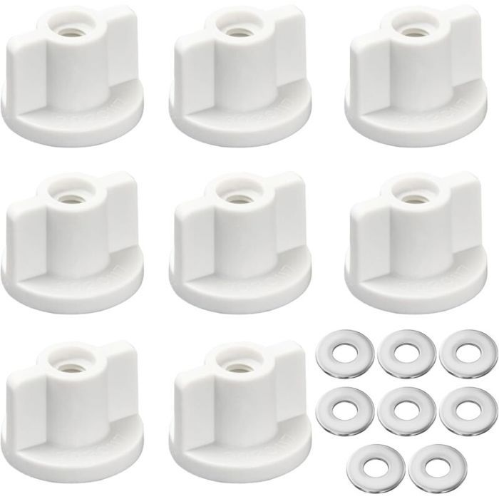 Lot 2 Écrous Arrière Plastique 6mm – Fixation Abattant WC Couvercle Toilettes Blanc Solide