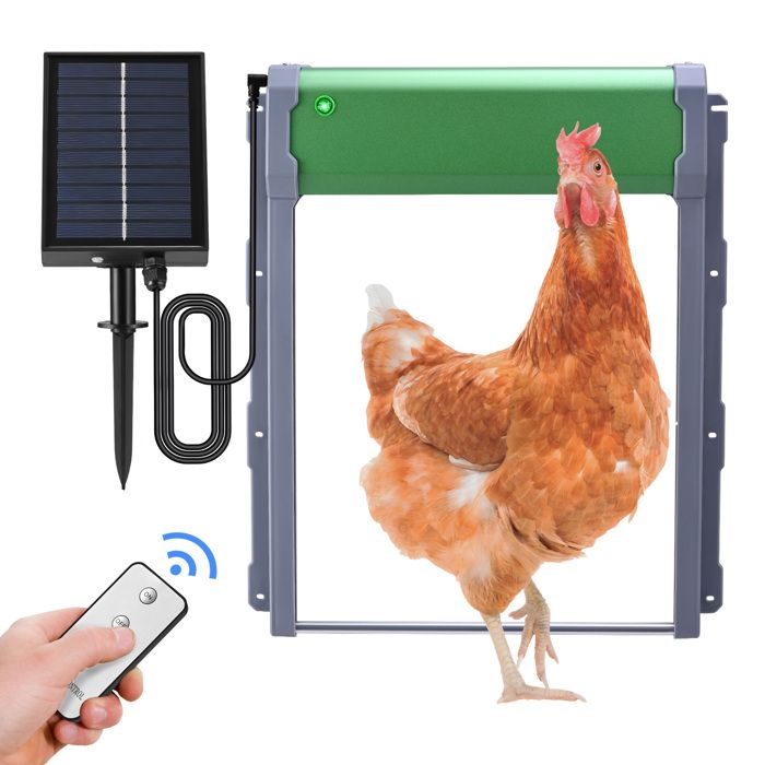 Comparer les prix de TTLIFE Porte poulailler Automatique Porte à Volets Roulants Solaire Compatible et Facile à Installeravec Deux Télécommandes