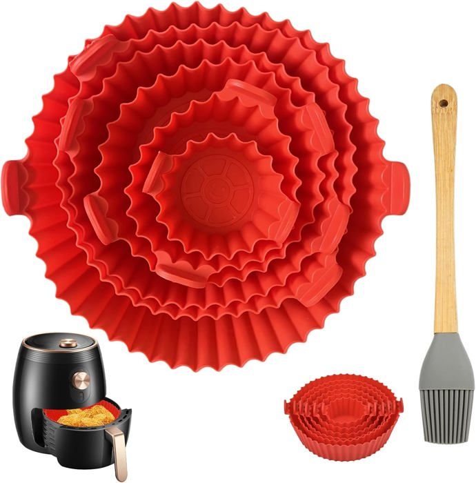 Set 6 Moules Silicone Pour Air Fryer - Cuisson œufs, Desserts & Plats Miniatures