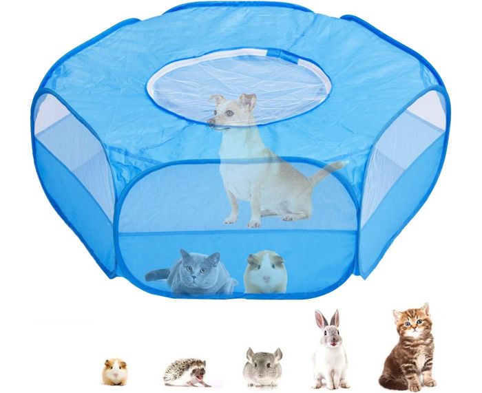 Comparer les prix de Parc pour petits animaux avec couvercle supérieur anti-fuite pliable respirant transparent pour chiens chats lapins chi