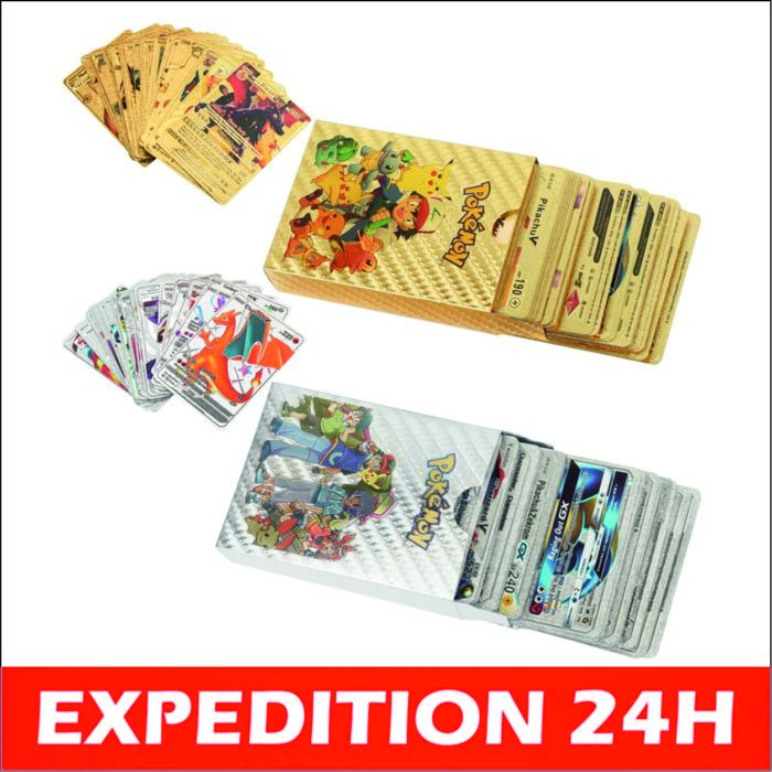 Lot De 55 Cartes Pokémon Dorées - Vstar Vmax Version Allemande - Boîte Collector Incluse