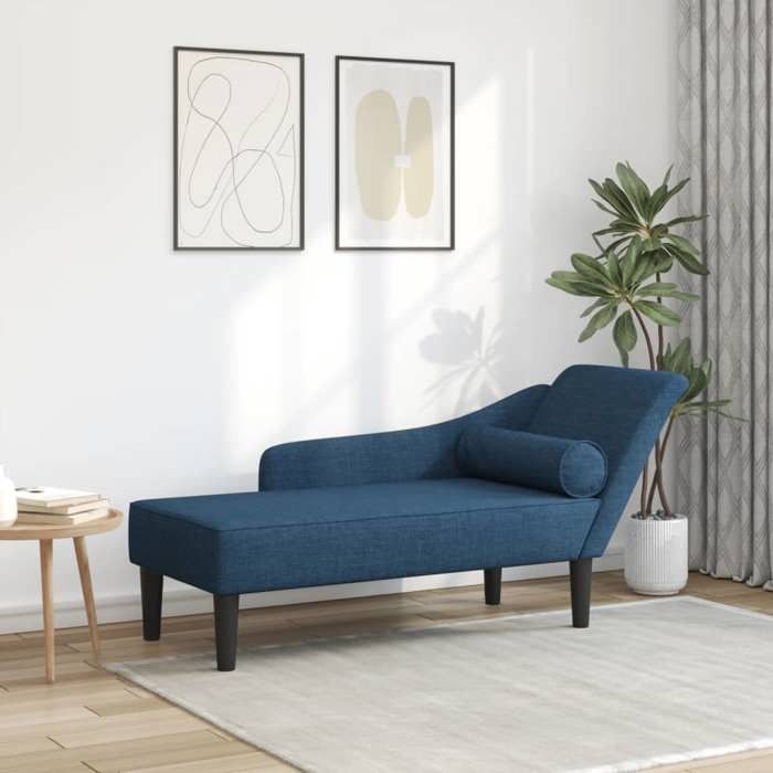SALE 2025Chaise de Relaxation - Chaise longue avec coussins - bleu tissu - 141x55 5x66 5 cm 15 55 Kg 5644