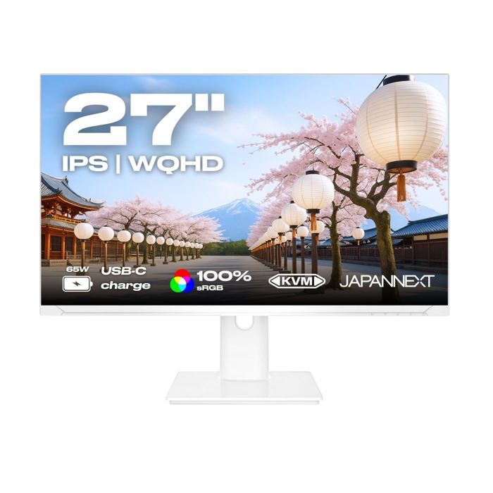 Ecran PC JAPANNEXT 27 IPS WQHD 2560x1440 JN i27QR C65W HSP W - vue 2
