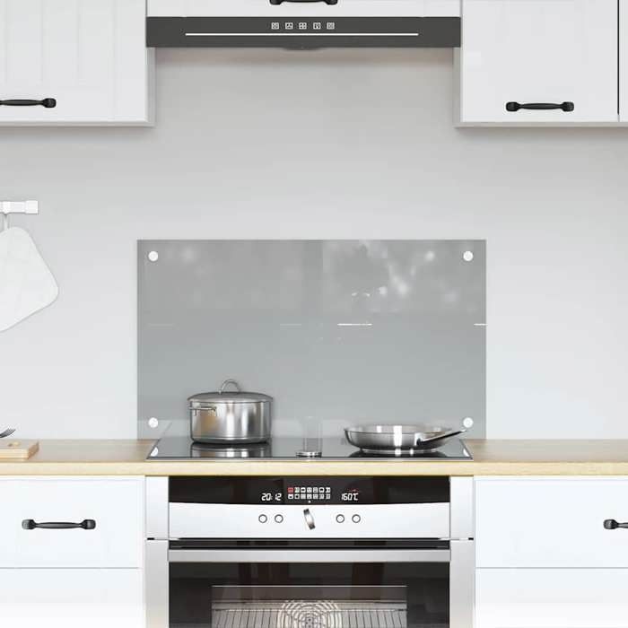 Protection de cuisine - vidaXL - Verre trempé - Gris clair - 70x40 cm