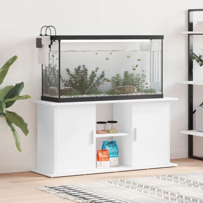 Meilleurs prix pour Support pour aquarium - vidaXL - Bois dingénierie - Blanc - 121x41x58 cm