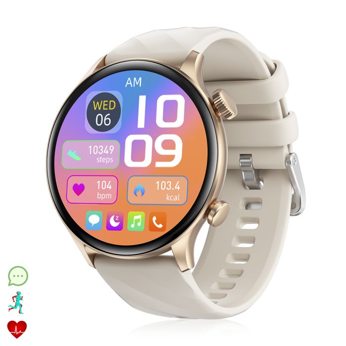 DAM Smartwatch ZW63 avec appels bluetooth thermomètre glucose dans le sang et couronne multifonction. 45x08x48 Cm. Couleur: Or DAM Smartwatch ZW63 avec appels bluetooth thermomètre glucose dans le sang et couronne multifonction. 45x08x48 Cm. Couleur: Or