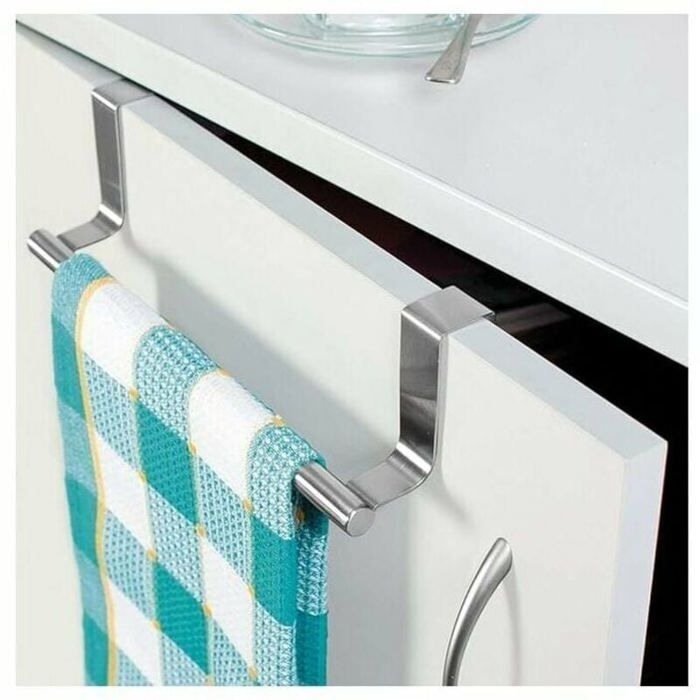 Porte Serviettes Torchons sur Porte Barre Acier INOX à Suspendre sur Porte de Placard Installation sans Perçage