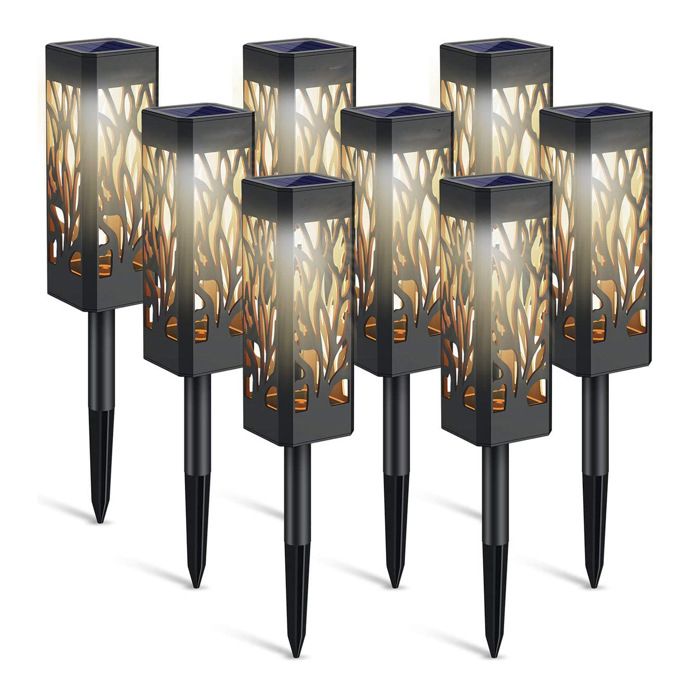 Lampe Solaire Exterieur Jardin 6 Pièces Décoration Jardin Lanterne Solaire avec Lumière Blanche Chaude IP65 Étanche