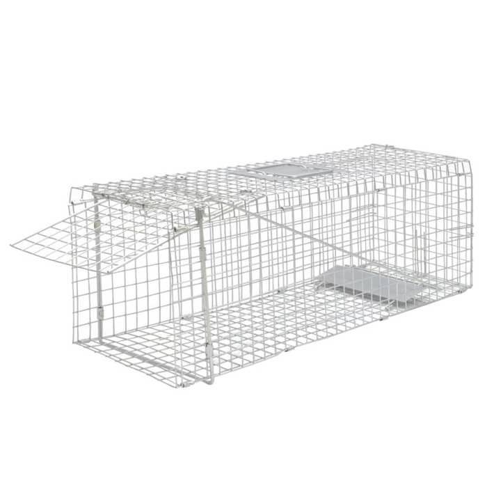 Piège à appâts vivants galvanisé - vidaXL - 80x25x27 cm - Mailles 254x254 cm - Acier galvanisé - 1 porte