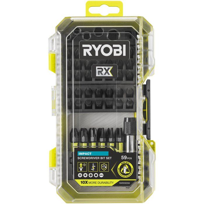 Coffret 59 accessoires spécial impact RYOBY RX embouts 25 et 50 mm RARXSD59 - vue 1