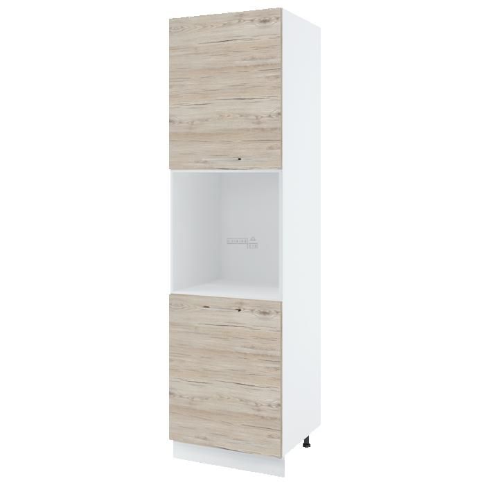 Colonne de cuisine pour four encastrable Bellissi Noyer Blanchi 2 portes L 60 cm - Cuisineandcie Colonne de cuisine pour four encastrable Bellissi Noyer Blanchi 2 portes L 60 cm - Cuisineandcie
