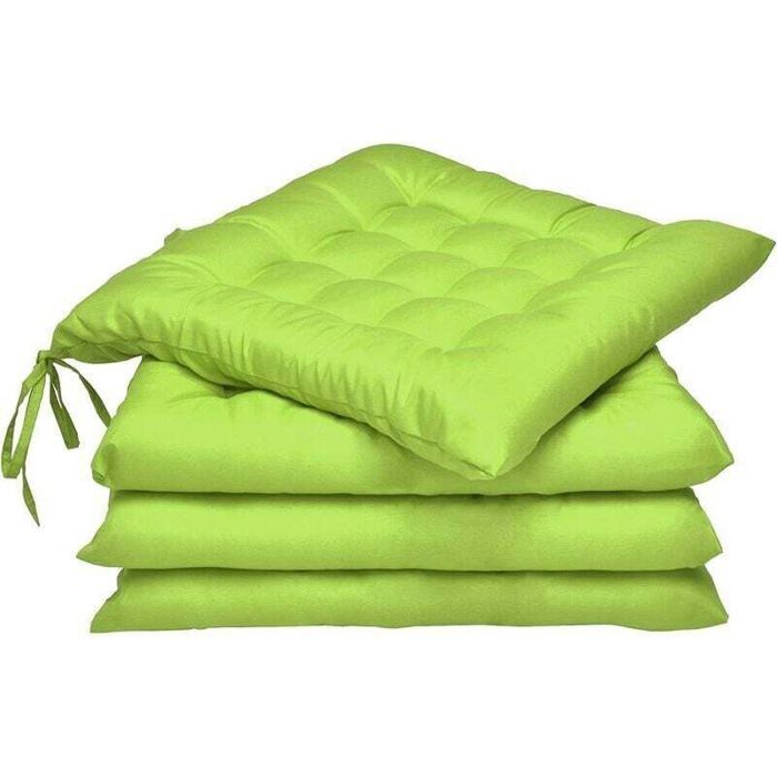 Coussin extérieur - OKZ® - 40x40 cm - Épaisseur 5 cm - Lot de 4 - Housse polyester 75 g/m² - Attaches intégrées