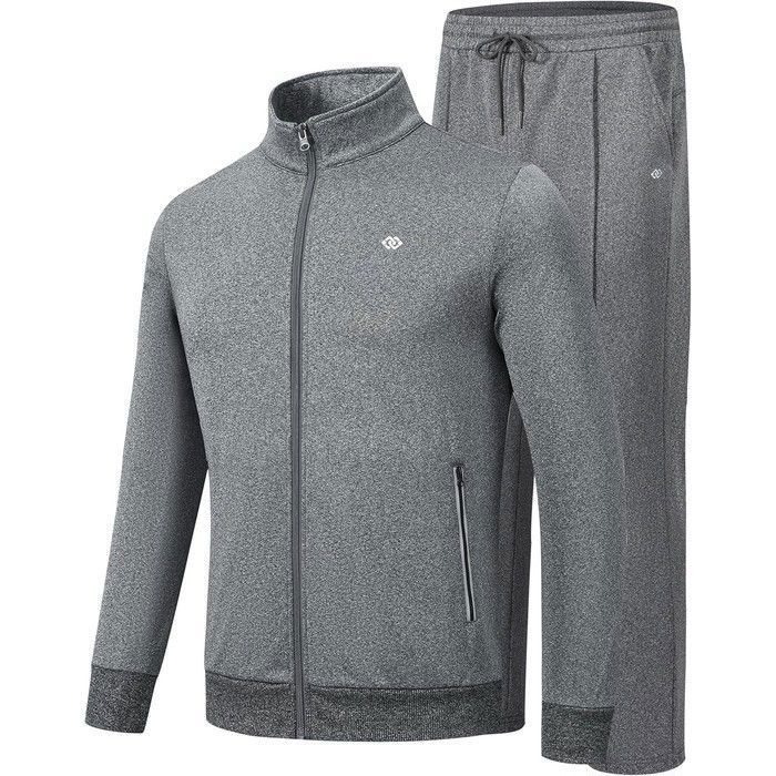 Ensemble de survêtement homme - MOFIZ - Sport - Fermeture éclair - Col montant - Polyester/élasthanne gris XXL