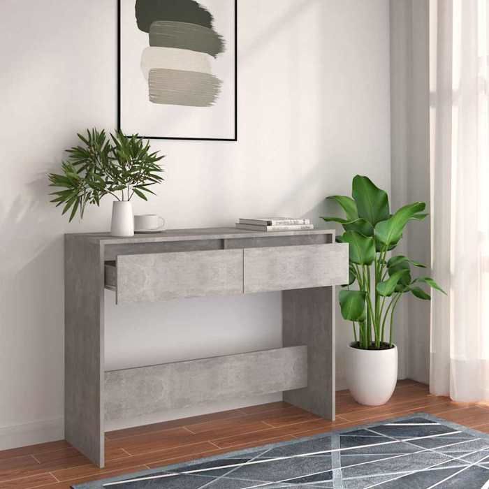 Console Meuble - vidaxl - Table d’Entrée (1 pc) - bois dingénierie - gris béton - 100 x 35 x 76 5 cm@nfh52w