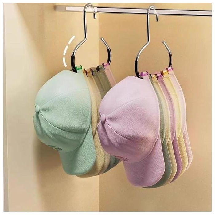 Crochet multifonction vêtements chapeaux – Porte-manteau rond placard rangement casquettes sans trace