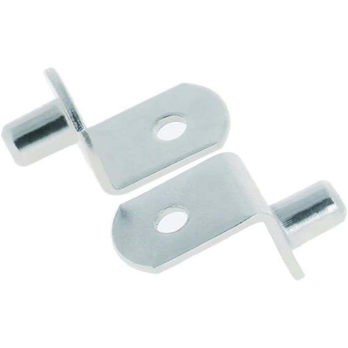 25 Supports d’Étagère en L 6 mm Taquets Métal Nickelé pour Armoire Bibliothèque et Placard