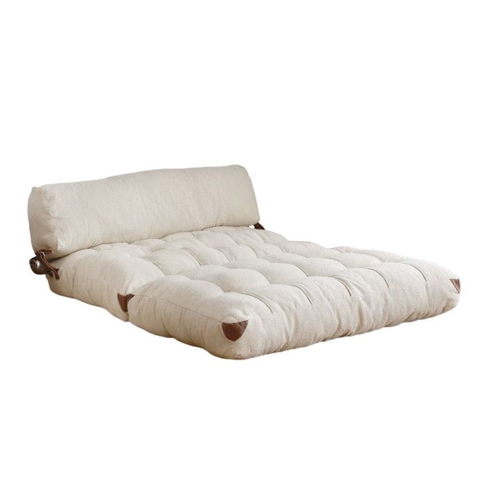 Canapé-lit 2 places en tissu Fold - 120 x 75 x 79 cm - Crème Canapé-lit 2 places en tissu Fold - 120 x 75 x 79 cm - Crème