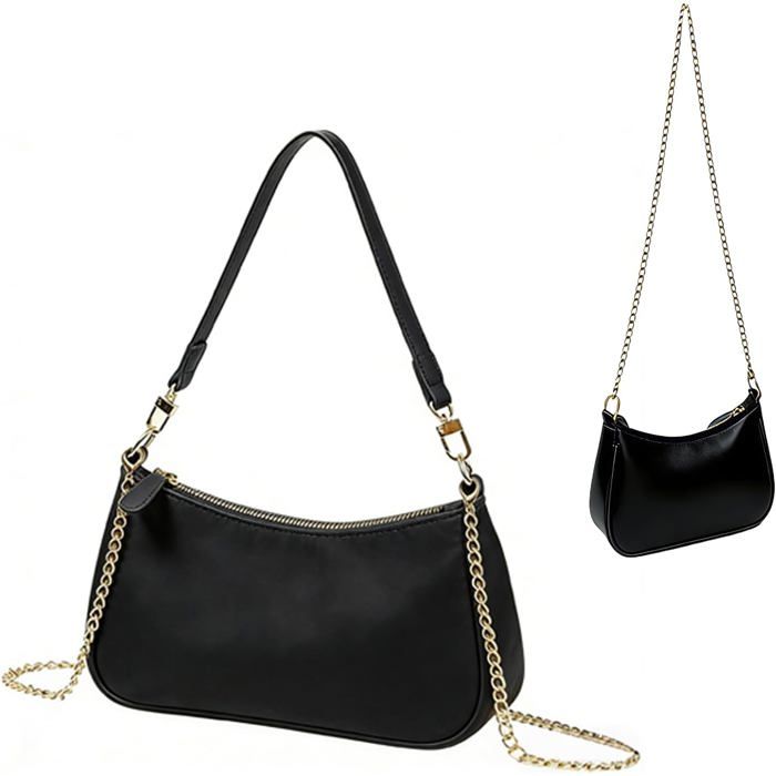 Sac À Main Bandoulière FemmePetit Sac Hobo En Cuir PuPochette ÉléganteSacs De Soirée TendanceAvec 2 Sangles AmoviblesIdéal Po