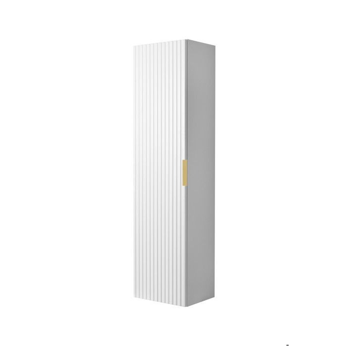 Colonne de salle de bain - 3XE LIVING - 35 x 136 x 27 cm - Blanc - Porte réversible - 4 compartiments