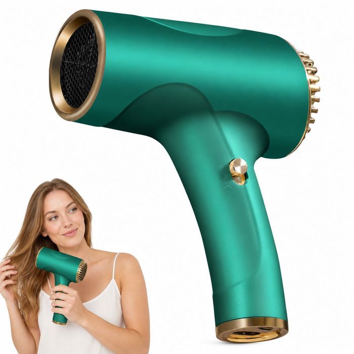 Sèche-cheveux sans fil vert - DeliaC - Recharge USB - Batterie intégrée 2600 mAh - 500 W - Léger - Portable - Compact Sèche-cheveux sans fil vert - DeliaC - Recharge USB - Batterie intégrée 2600 mAh - 500 W - Léger - Portable - Compact