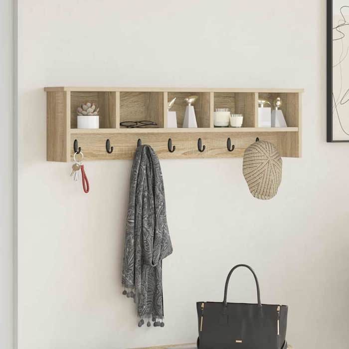 TOP-SELLER Porte-manteau mural Montage mural Chêne Sonoma 100 x 16 x 26 cm Montage-facile 11676