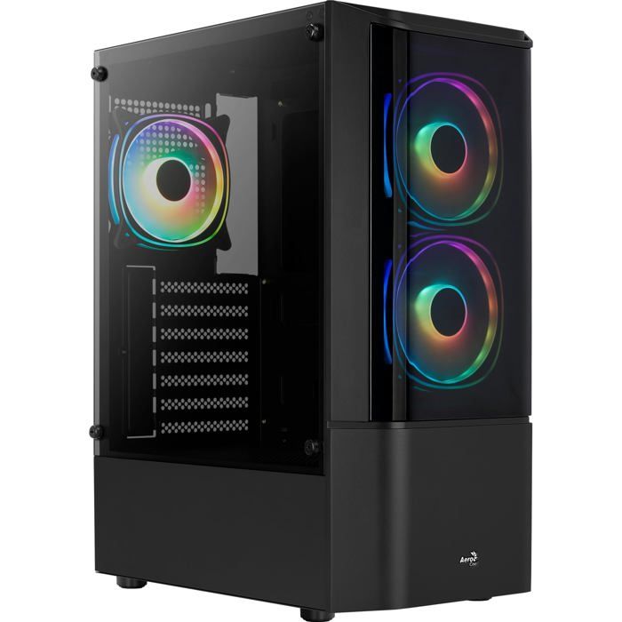 Boitier Moyen Tour ATX AeroCool Quantum RGB v3 avec panneaux vitrés (Noir)
